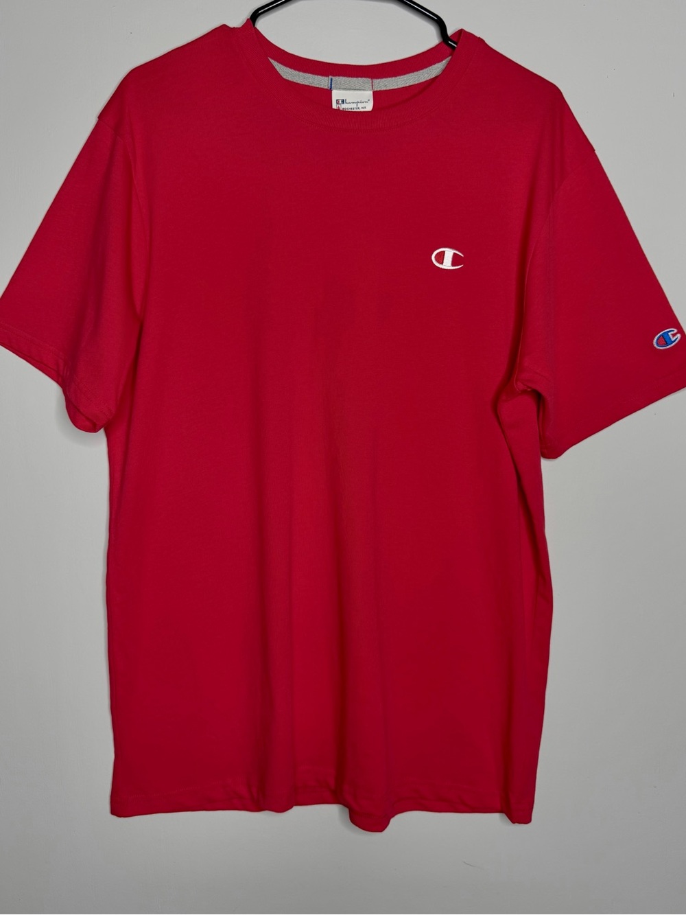 Champion Red Crewneck Short Sleeve Tee Shirt